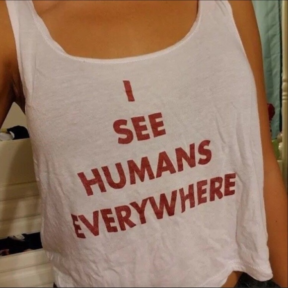 Brandy Melville "I SEE HUMANS EVERYWHERE" Tank - Picture 2 of 3